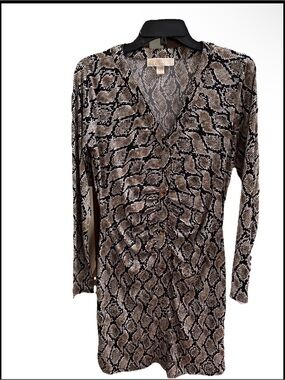 green emerald velvet dress Michael Kors Blue Wool & Black Leather Dress sz 4 l Michael's Luxury  Consignment – Michael's Consignment NYC main image 1